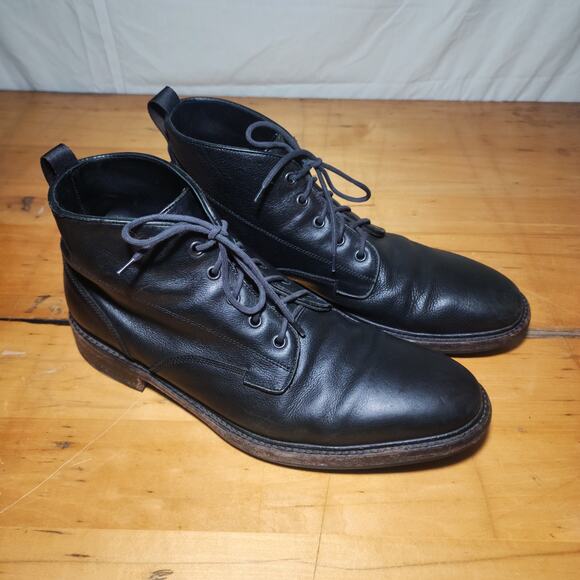 Rag & Bone Black Leather Lace Up Boots - Size 12 - Picture 2 of 13